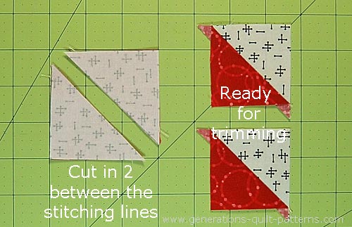 Cut the sewn #4/#5 pairs in two on the drawn line