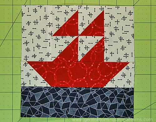 Finished Sailboat quilt block