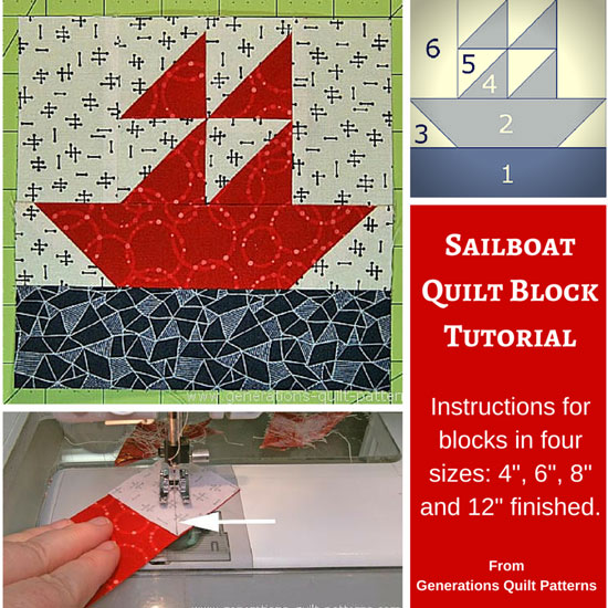 Sailboat quilt block tutorial