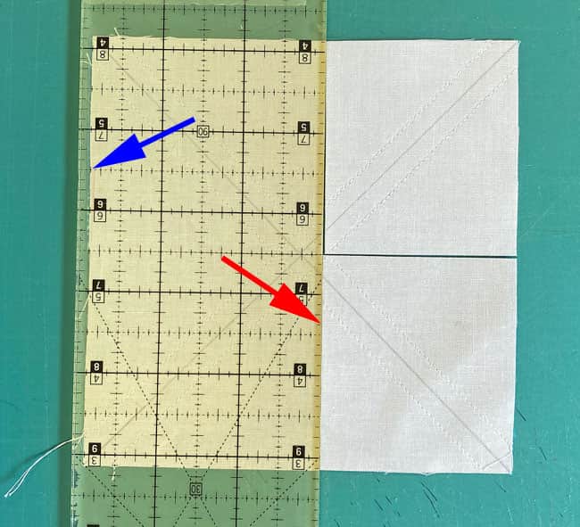 Trim again through the center of the QST1s and QST2 in the perpendicular direction