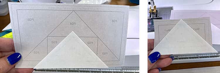 Position the first patch for the Flying Geese Variation and Singles