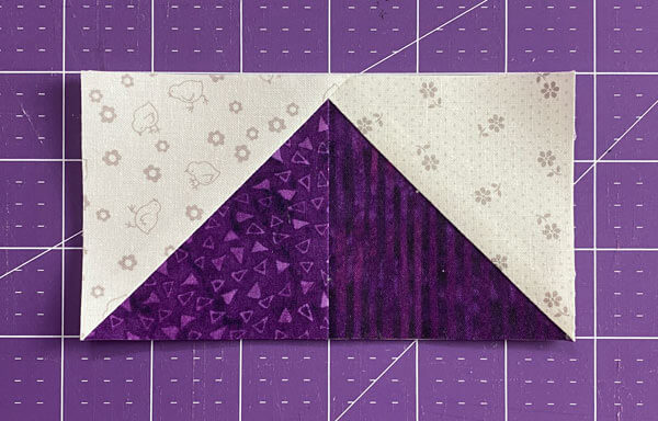 The resulting scrappy Flying Geese block The resulting scrappy Flying Geese block