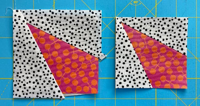 A Cornerr Beam before trimming (left) and after trimming (right)