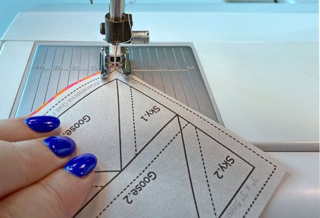 Sew the seam that joins the first Sky1 with Goose1 Sew the seam that joins the first Sky1 with Goose1
