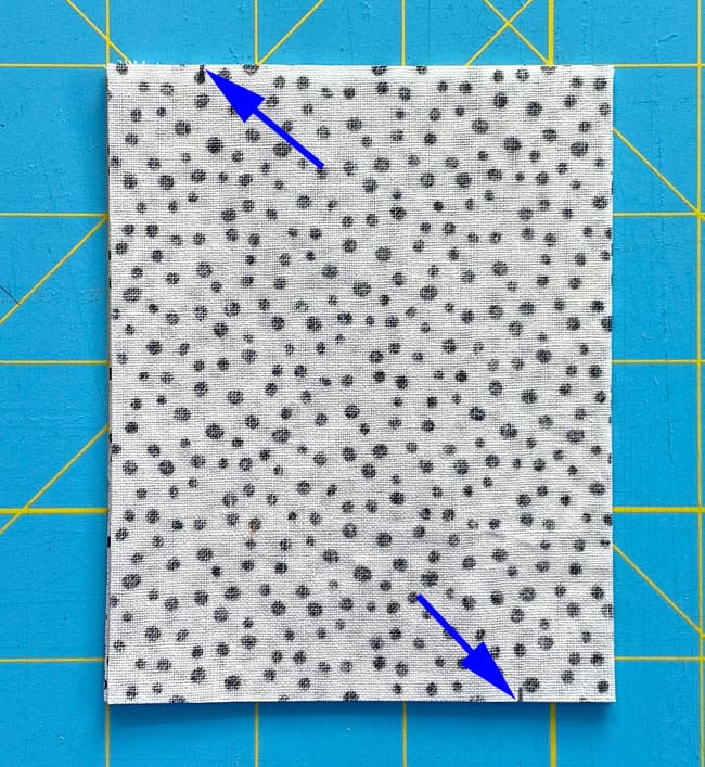 Marked Corner rectangles marked 5/8" in from upper left top and lower right bottom edges Marked Corner rectangles marked 5/8" in from upper left top and lower right bottom edges