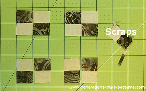 Arrange the subcuts into four patches Arrange the subcuts into four patches