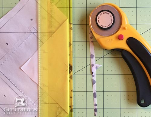 Trim to create the next placement line for a #3 patch