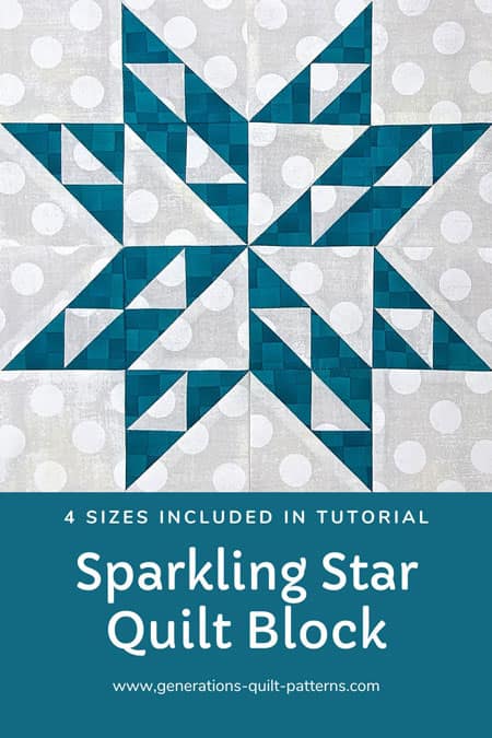 Pin this Sparkling Star quilt block tutorial