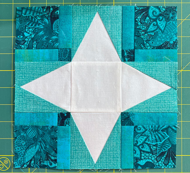 The completed Fancy Spring quilt block The completed Fancy Spring quilt block