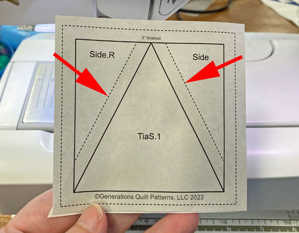 Position the TiaS.1 on the unprinted side of the pattern Position the TiaS.1 on the unprinted side of the pattern