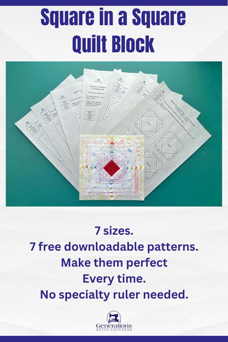 Pin the Square in a Square paper piecing tutorial for later