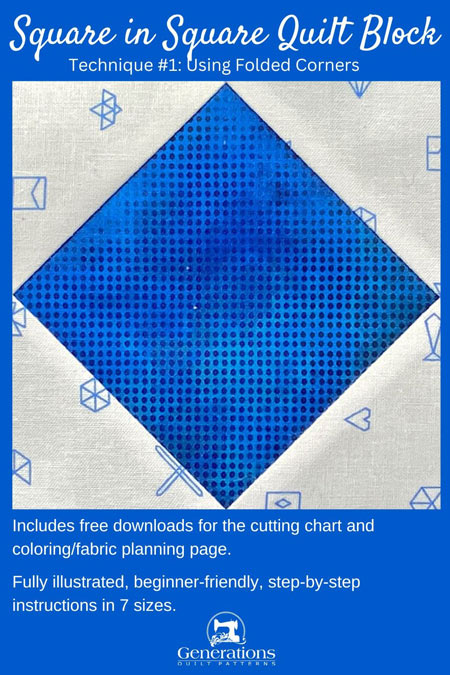 Remember to pin this Square in Square quilt block tutorial for later
