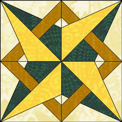 Star Bound Quilt Block pattern from QN, 1990