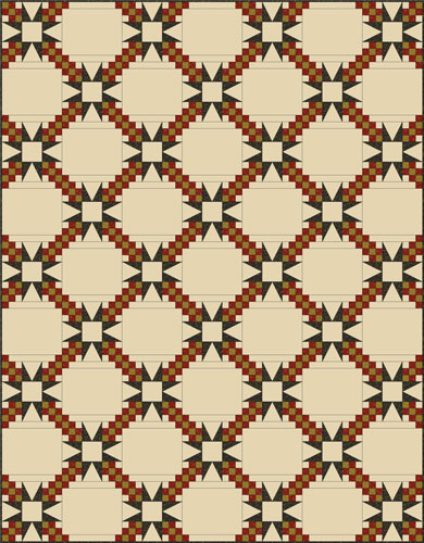 Star Chain quilt, straight set