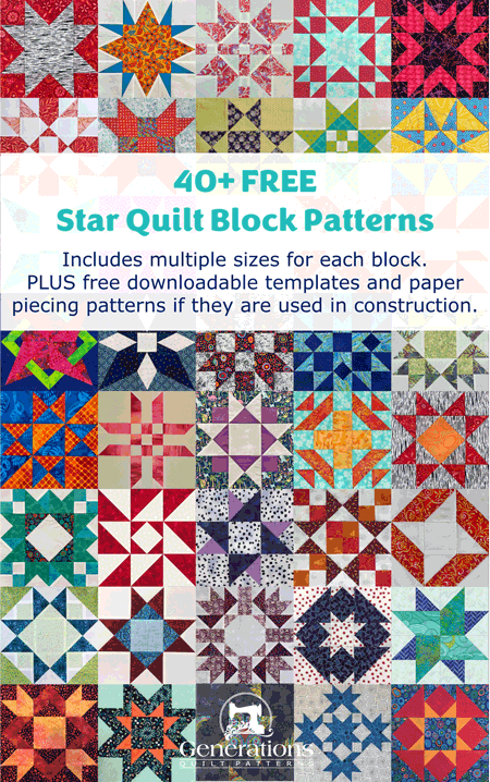 Browse more than 30 free star quilt block patterns in one place