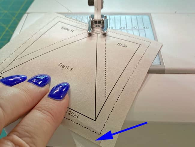 Stitch the seam to join the first Side patch Stitch the seam to join the first Side patch