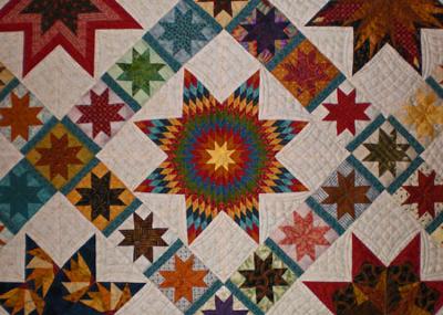 Center Lone Star Block - closeup<br /><br />(Click on a thumbnail image below for a larger picture.)<br /><br />