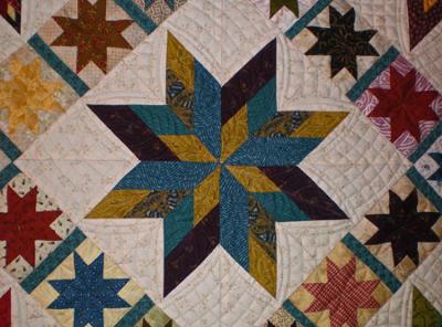 Paper pieced large star - closeup<br /><br />(Click on a thumbnail image below for a larger picture.)<br /><br />