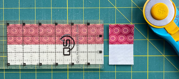 Subcutting a strip pieced pair Subcutting a strip pieced pair