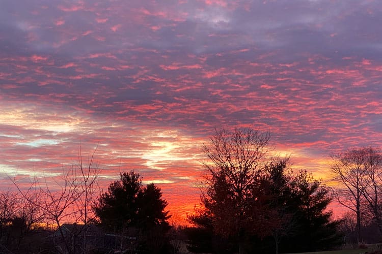 Sun sets at the Quilt Barn