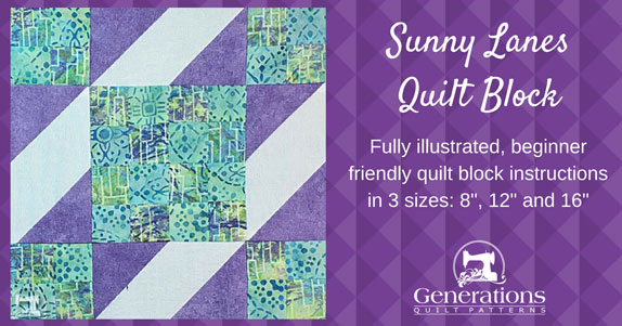 The Sunny Lanes quilt block tutorial starts here
