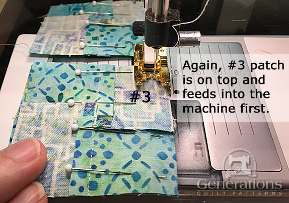 Stitch the 4-patches together to form the center Stitch the 4-patches together to form the center