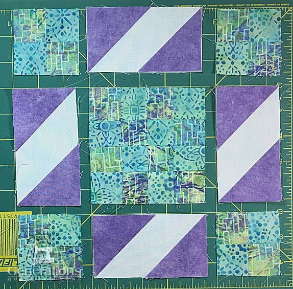 Patches arranged in the Sunny Lanes design Patches arranged in the Sunny Lanes design