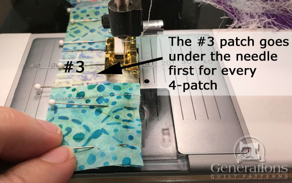 Sew the four-patches together Sew the four-patches together