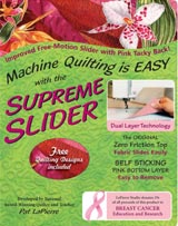Position the slider over the needle hole of your machine Position the slider over the needle hole of your machine