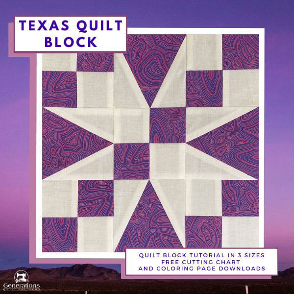 Texas Quilt Block Tutorial in 3 Sizes 6", 9", and 12" finished