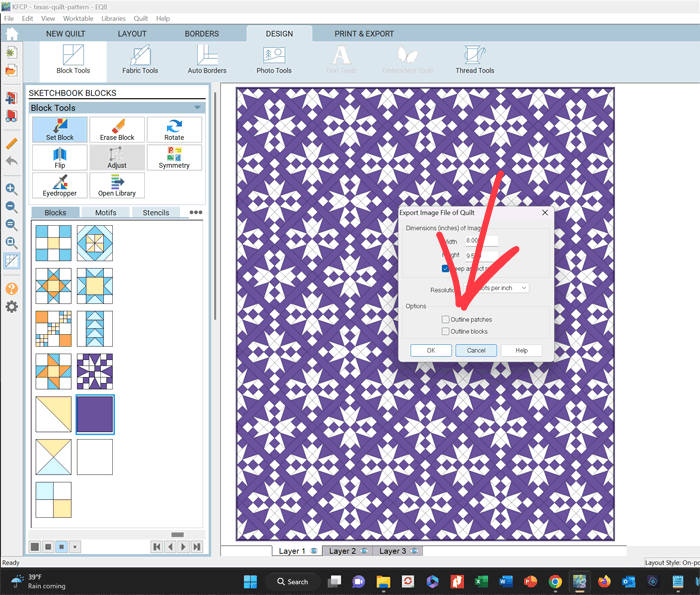 Removing all the design lines to make it easier to see the pattern Removing all the design lines to make it easier to see the pattern