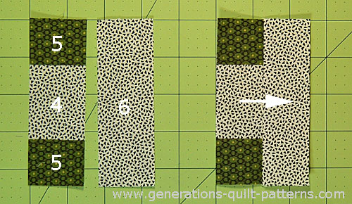 Stitch the #5/#4/#5 unit to a #6