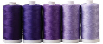 Purple Persuasion Thread Set, includes: Royal Purple, Wisteria, Amethyst, Hydrangea, and Freesia