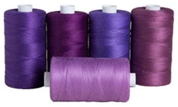 Royal Flourish Thread Set, includes: Passion Purple, Grape Juice, Royal Purple, Lilac, and Violet