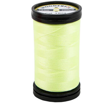 Wonderfil's Ahrora Glow in the Dark Thread in Lemon Lime
