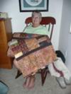 Elaine with Phil's quilt<br /><br />Click on any thumbnail below for a larger image<br /><br />