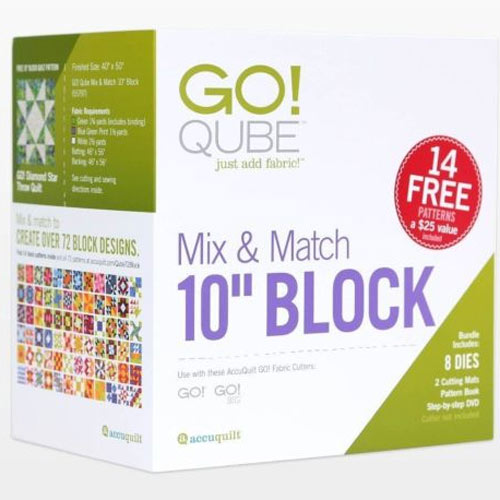 Go! 10" Qube collection of fabric cutting dies from Accuquilt