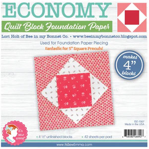 Economy quilt block preprinted foundation papers from Fat Quarter Shop