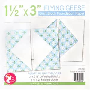 Pre-printed 1&#189;" x 3" Flying Geese Quilt Block Foundation Paper