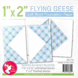Pre-printed 1" x 2" Flying Geese Quilt Block Foundation Paper