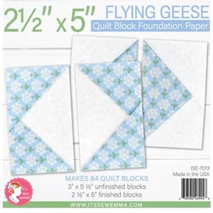 Pre-printed 2&#189;" x 5" Flying Geese Quilt Block Foundation Paper