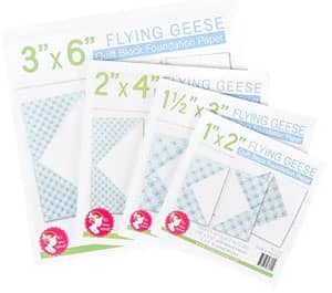 Pre-printed Flying Geese Quilt Block Foundation Paper, Combo Pack