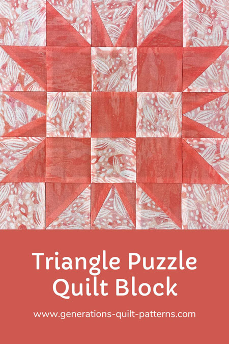 Pin this Triangle Puzzle quilt block