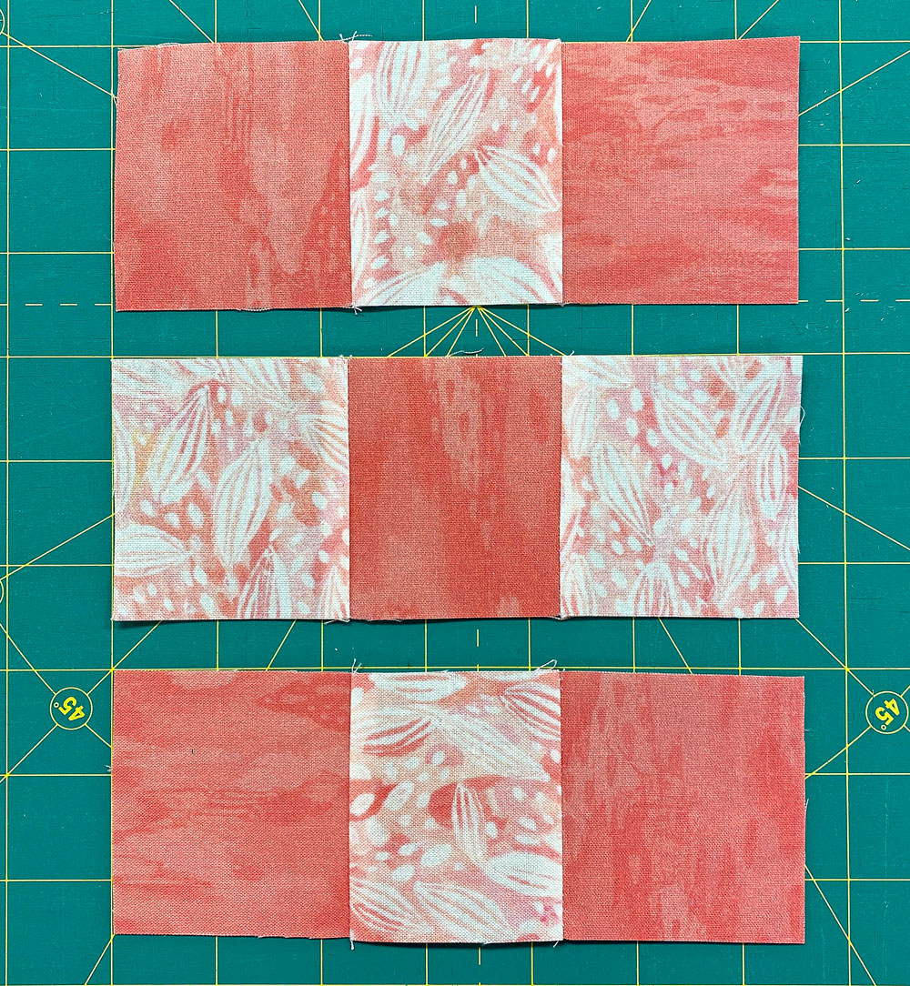 Stitch the #3 and #4 patches into rows