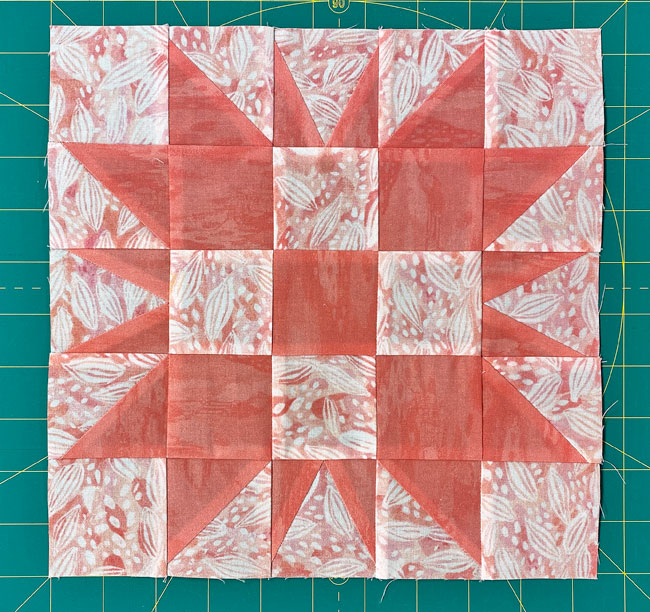 Our finished sample Triangle Puzzle block