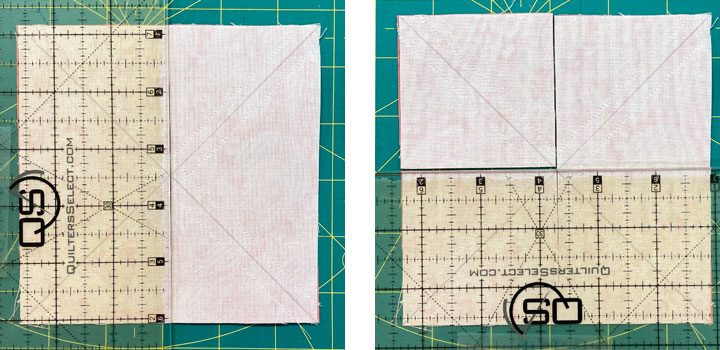 Cut the stitches #1/#2 unit in half horizontally and vertically