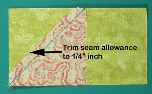 Trim the seam allowance to a quarter inch