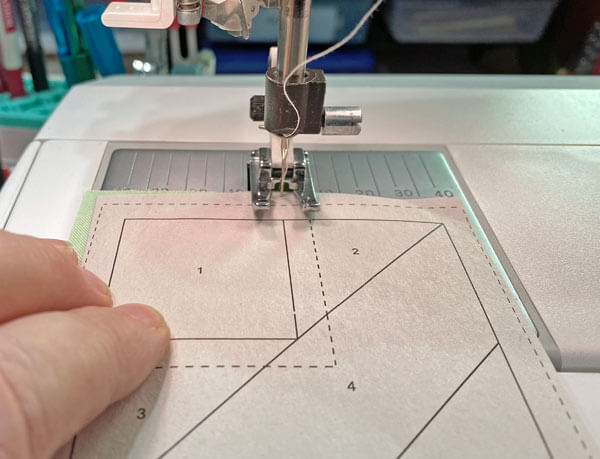 Sew on the line between #1 and #2 Sew on the line between #1 and #2