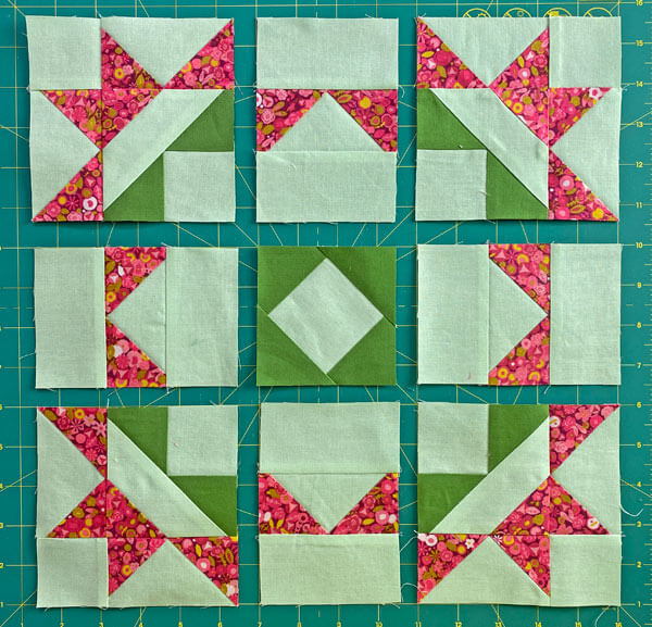 Arrange the units to create the Tulips design Arrange the units to create the Tulips design