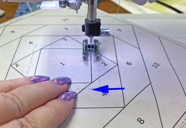 Sew the seam to join #2 to #1